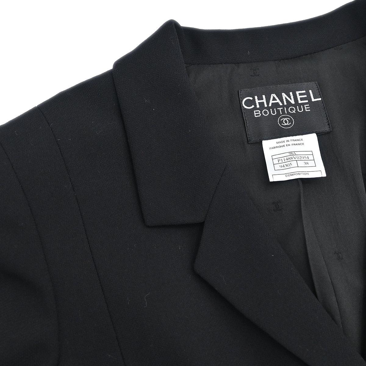 Chanel Setup Suit Jacket Skirt Black #38 1998
