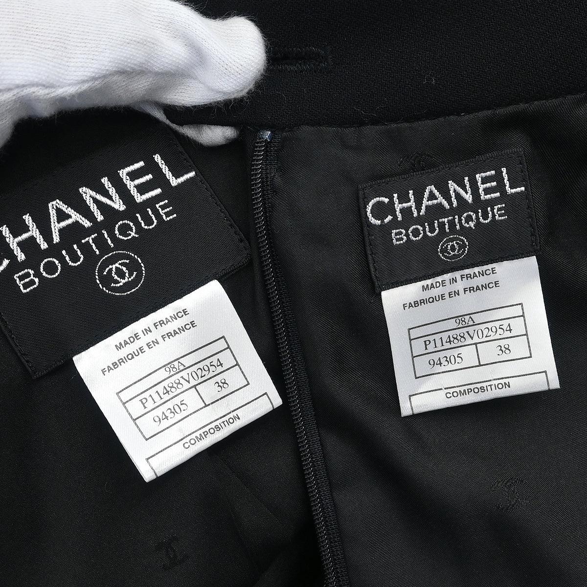Chanel Setup Suit Jacket Skirt Black #38 1998