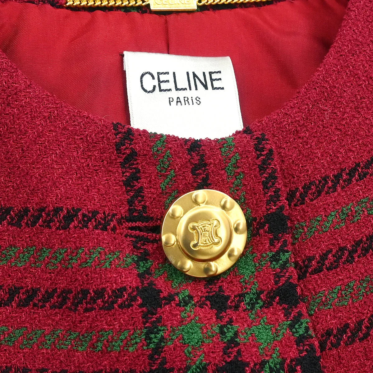 Celine Jacket Skirt Suit Set Red #36