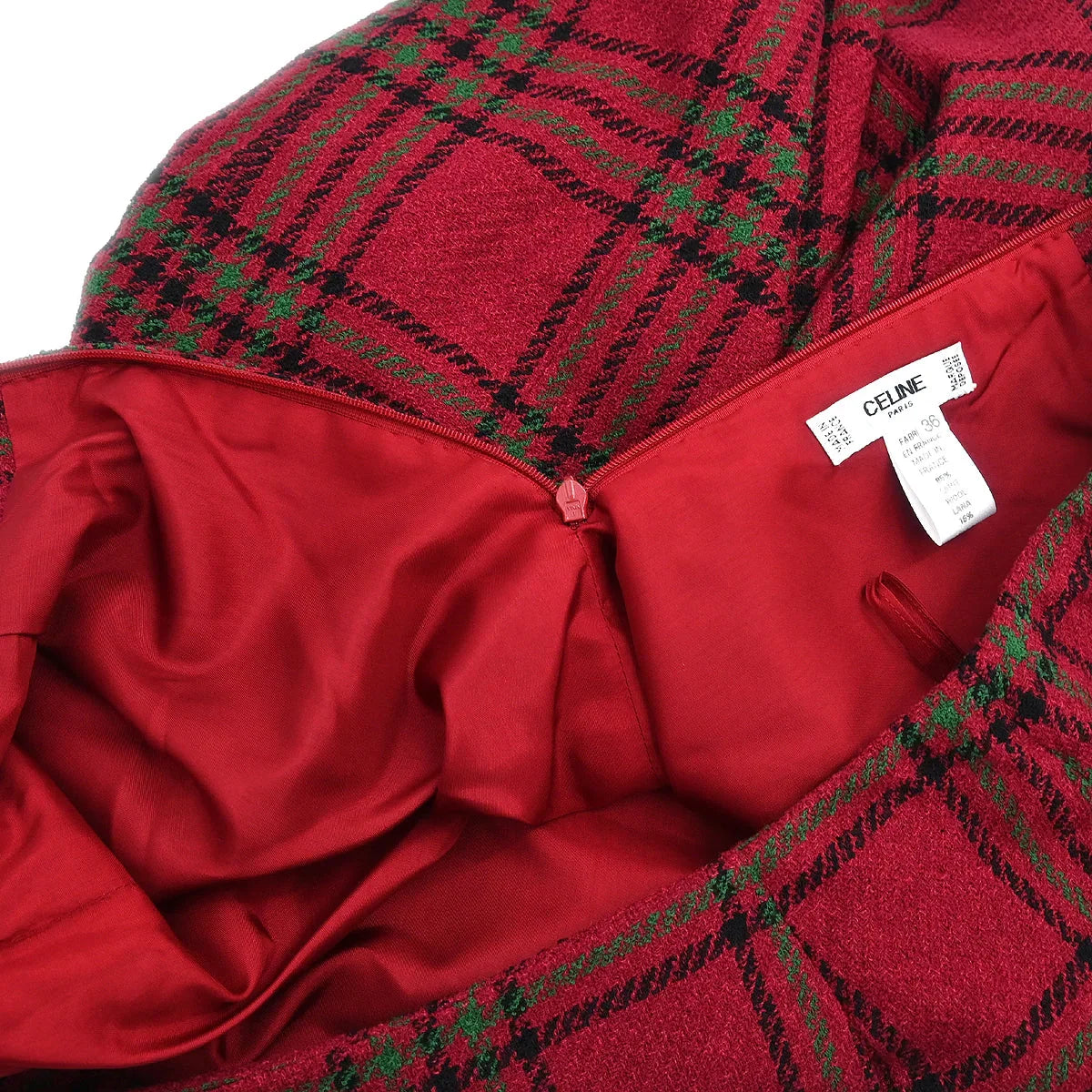 Celine Jacket Skirt Suit Set Red #36