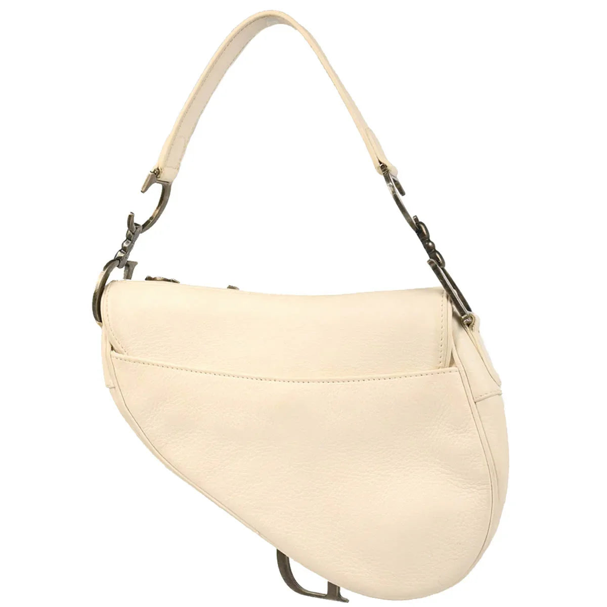 Christian Dior 2006 White Leather Saddle Handbag