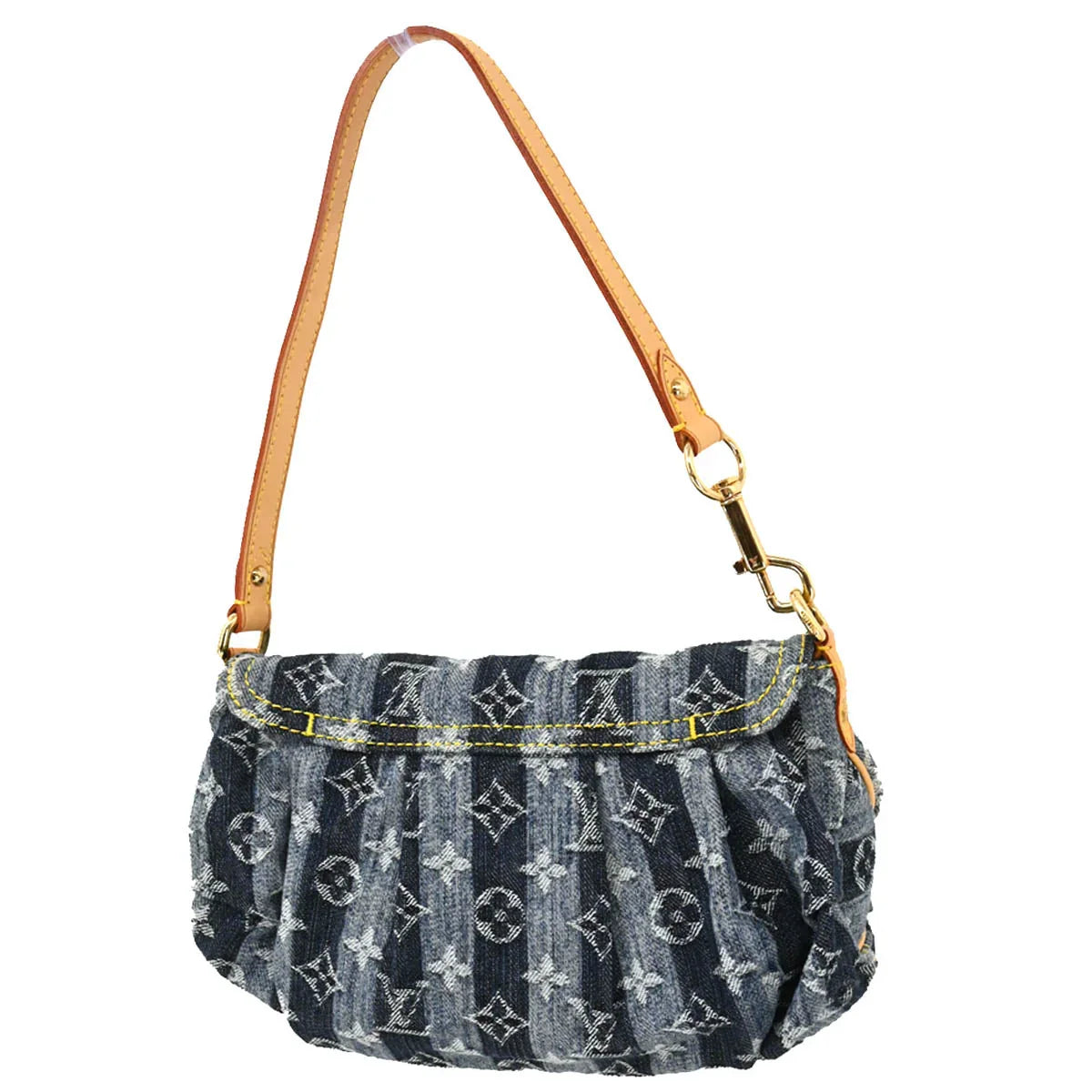 Louis Vuitton 2006 Blue Monogram Denim Mini Pleaty Raye Handbag M95333