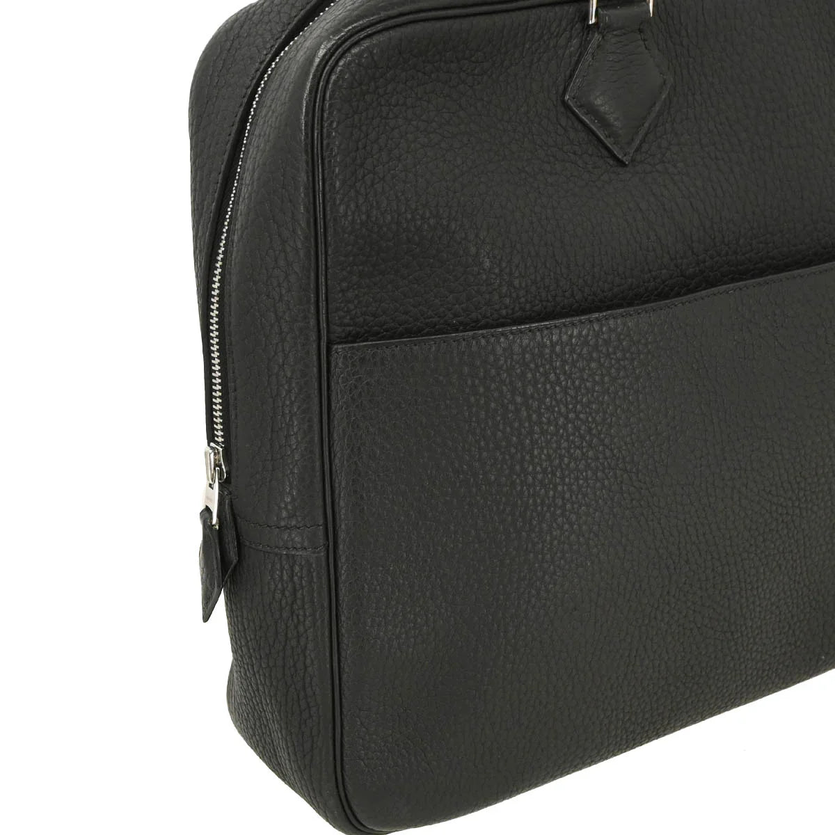 Hermes 2004 Black Fjord Plume Doc 38 Handbag