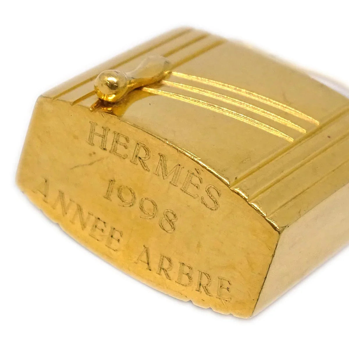 Hermes Annee Arbre 1998 Cadena Padlock Gold Small Good