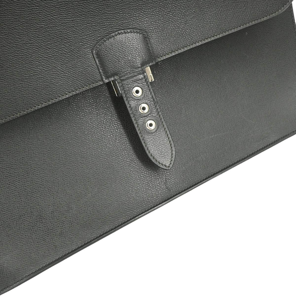 Hermes Black Vache Liegee Sac a Depeches 41 Briefcase