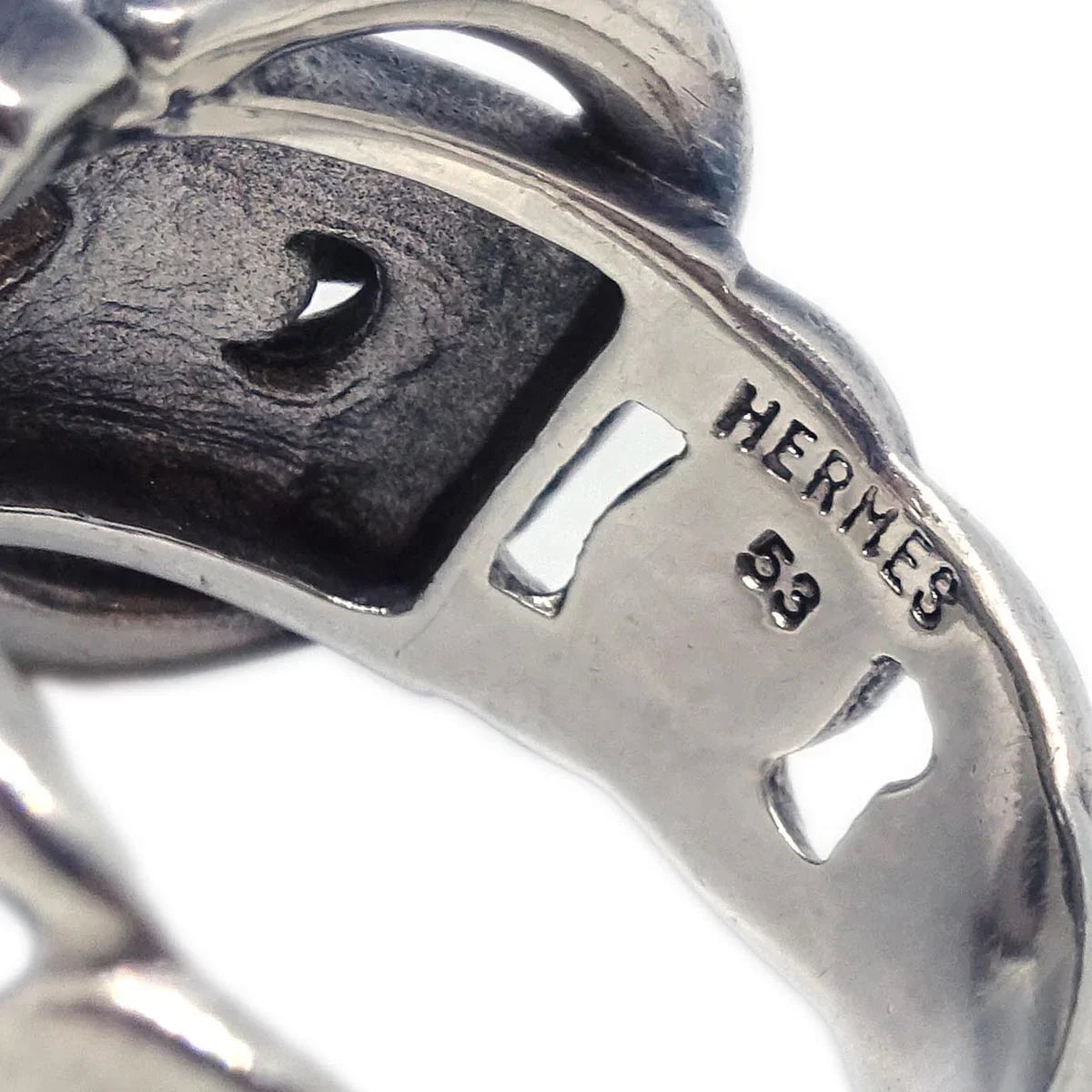 Hermes Deux anneaux Ring Silver #53