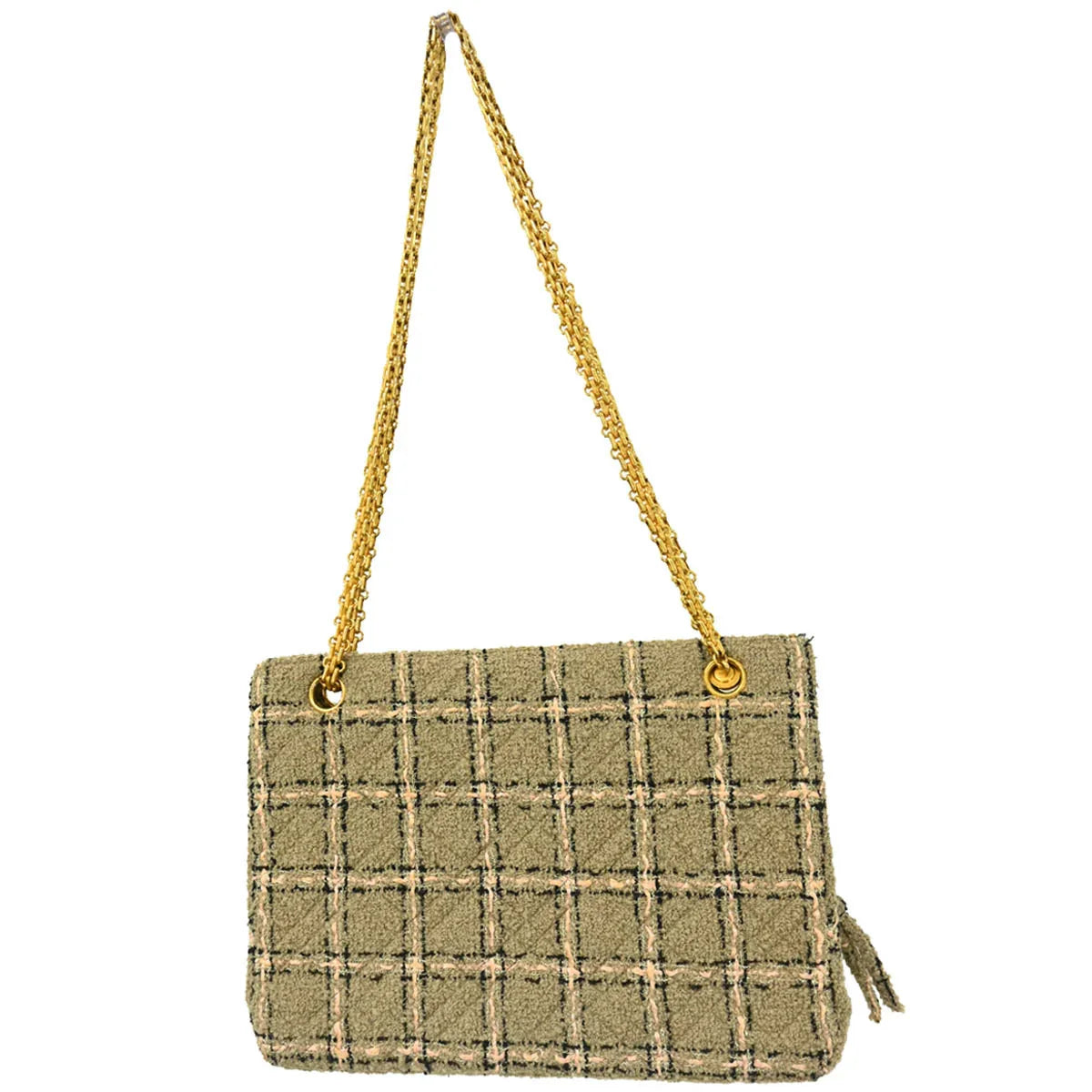 Chanel 1994-1996 Gray Tweed Chain Shoulder Bag