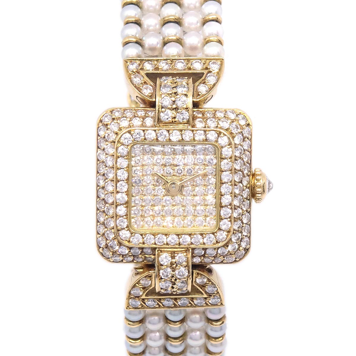 Cartier Elise Manual-winding Watch 18KYG Diamond Pearl