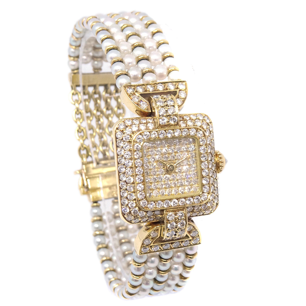 Cartier Elise Manual-winding Watch 18KYG Diamond Pearl