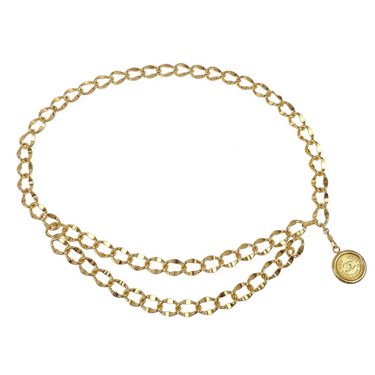 Chanel Medallion Charm Chain Belt Gold Small Good