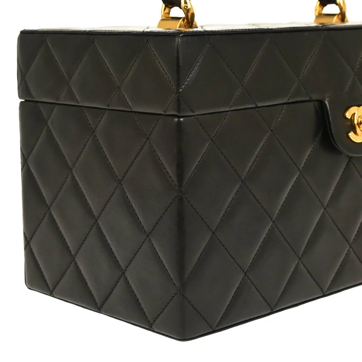 Chanel 1994-1996 Black Lambskin Vanity Handbag