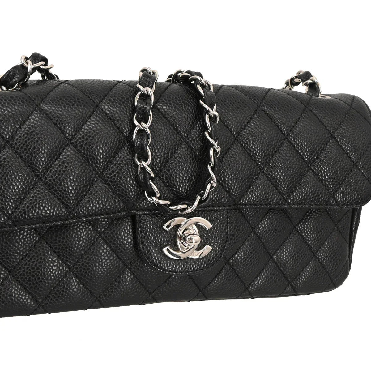 Chanel 2005-2006 Black Caviar East West Shoulder Bag