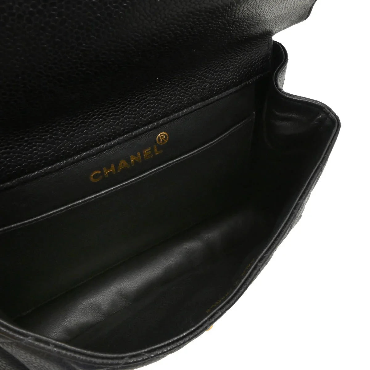 Chanel 1996-1997 Black Caviar Double Sided Classic Flap Shoulder Bag