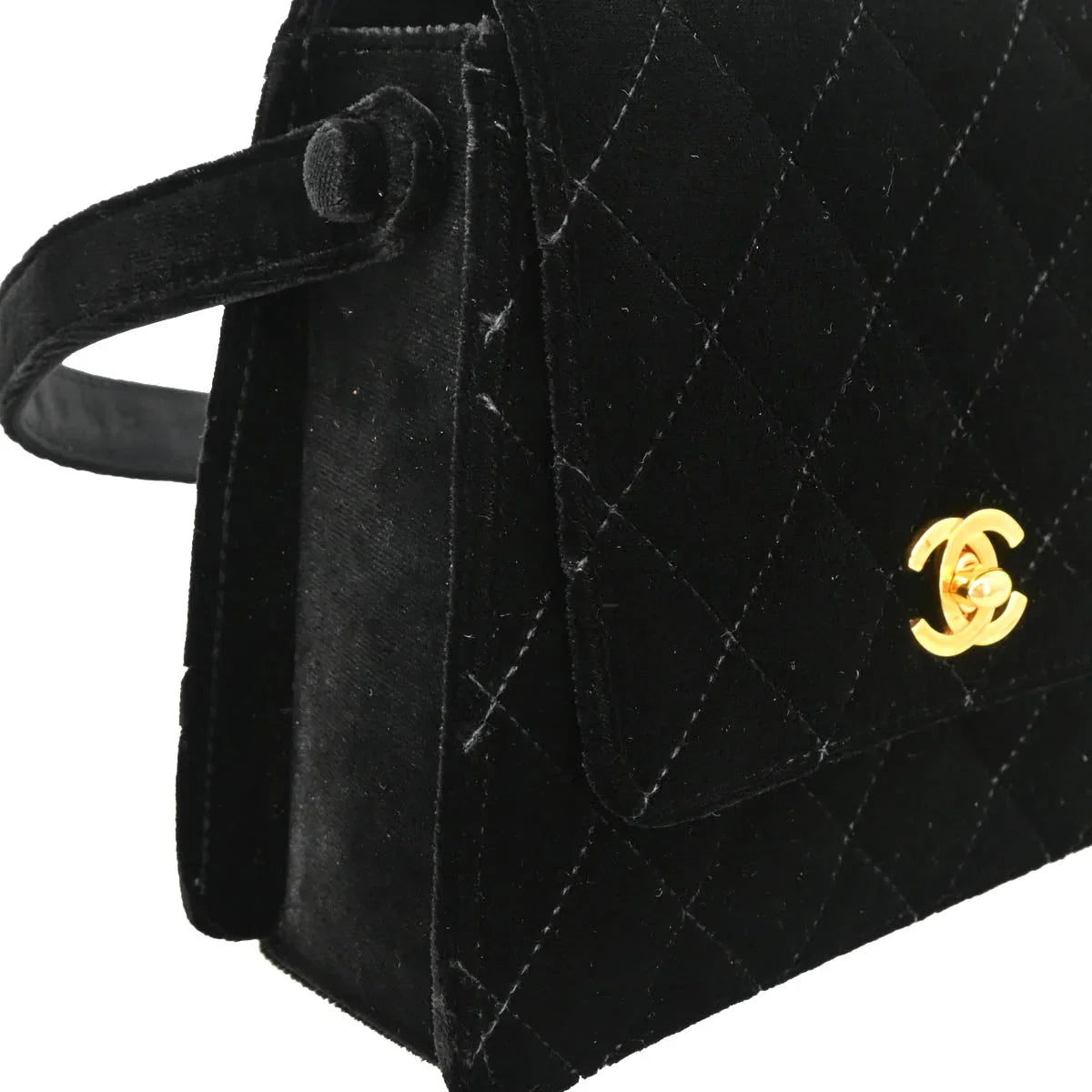 Chanel 1997-1999 Black Velvet Handbag