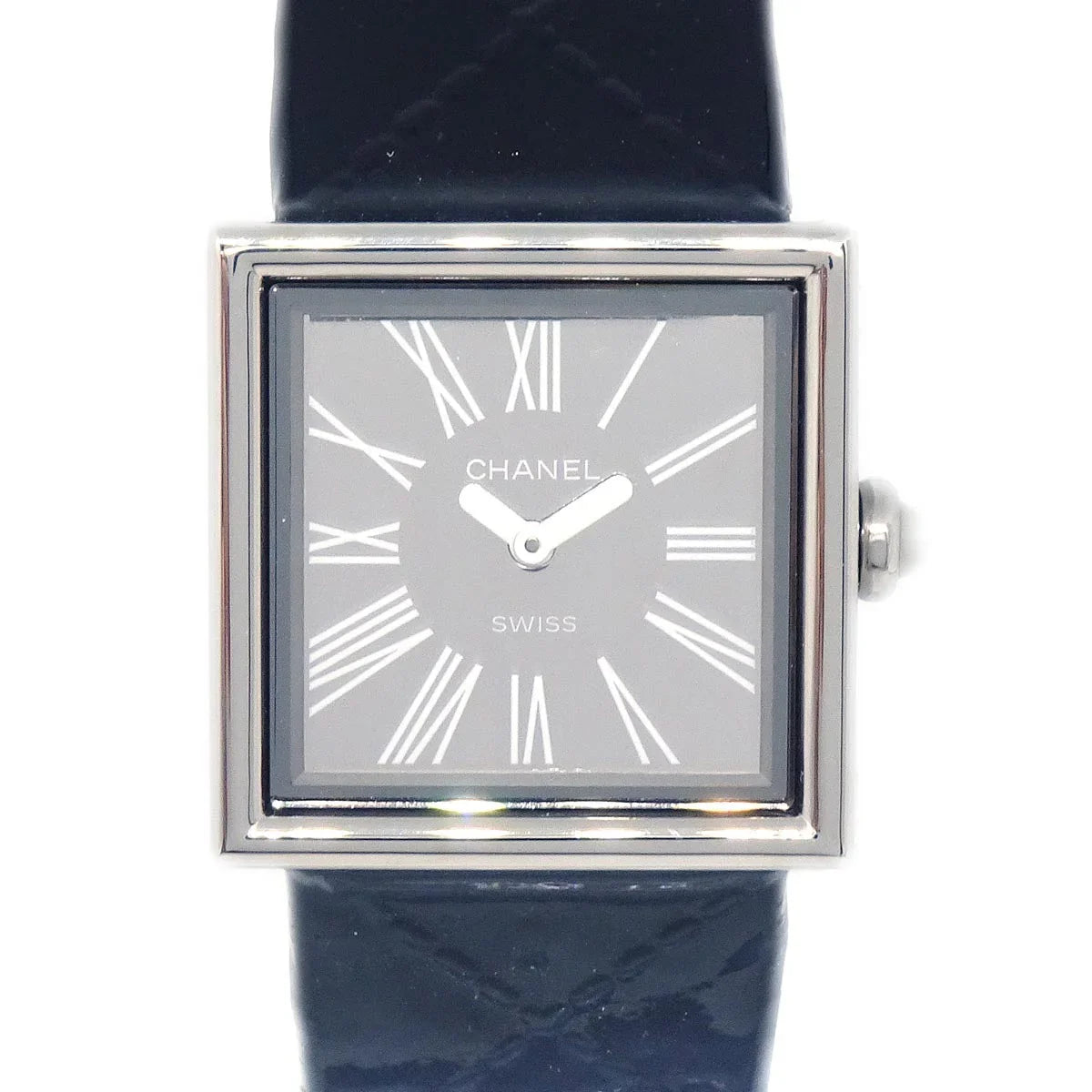 Chanel Mademoiselle Quartz Watch SS Black