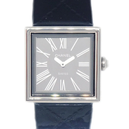 Chanel Mademoiselle Quartz Watch SS Black