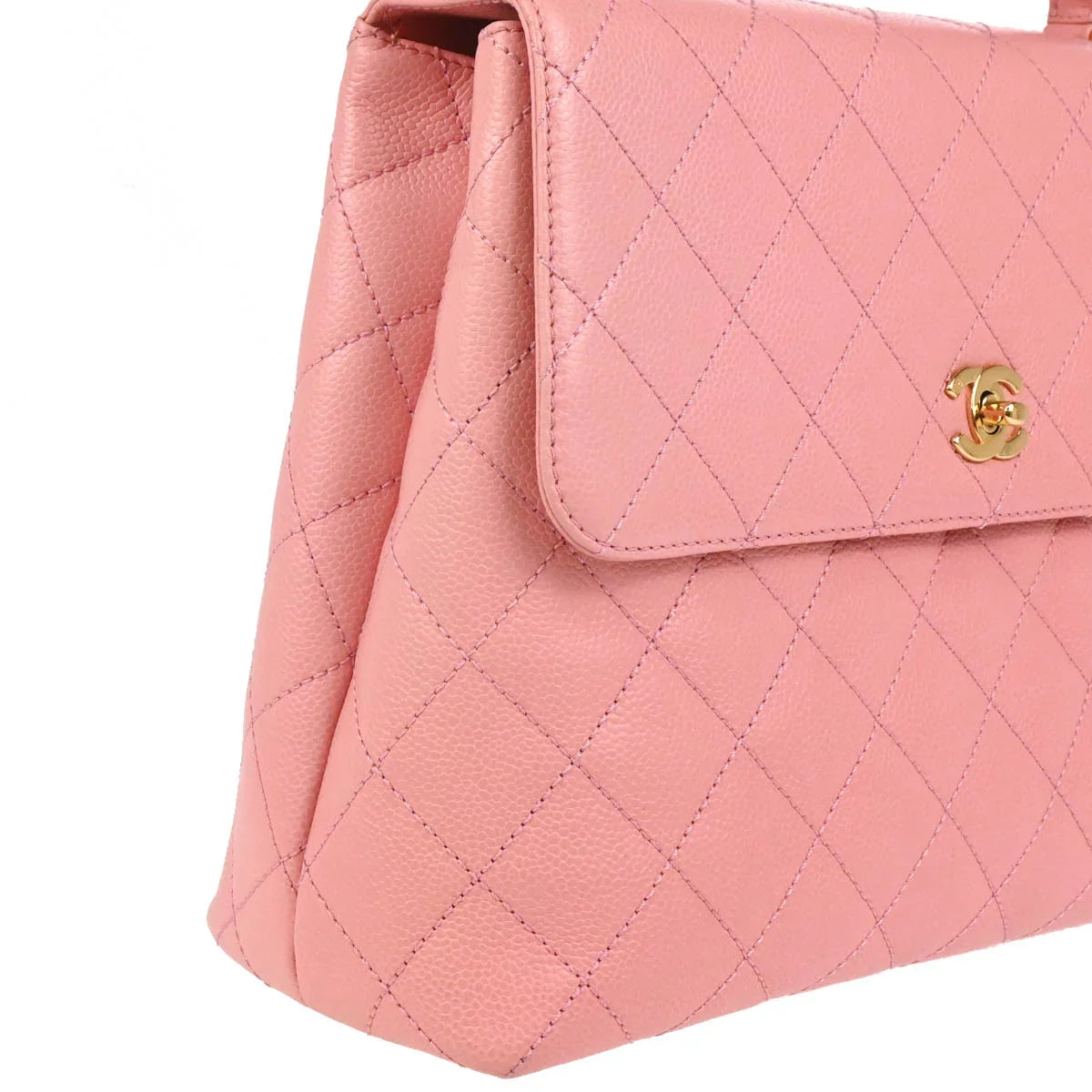 Chanel 2004-2005 Pink Caviar Kelly Handbag