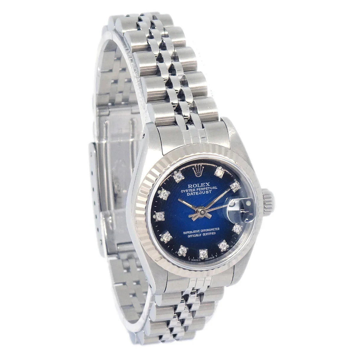 Rolex Ref.69174G Oyster Perpetual Datejust 26mm Watch SS Diamond