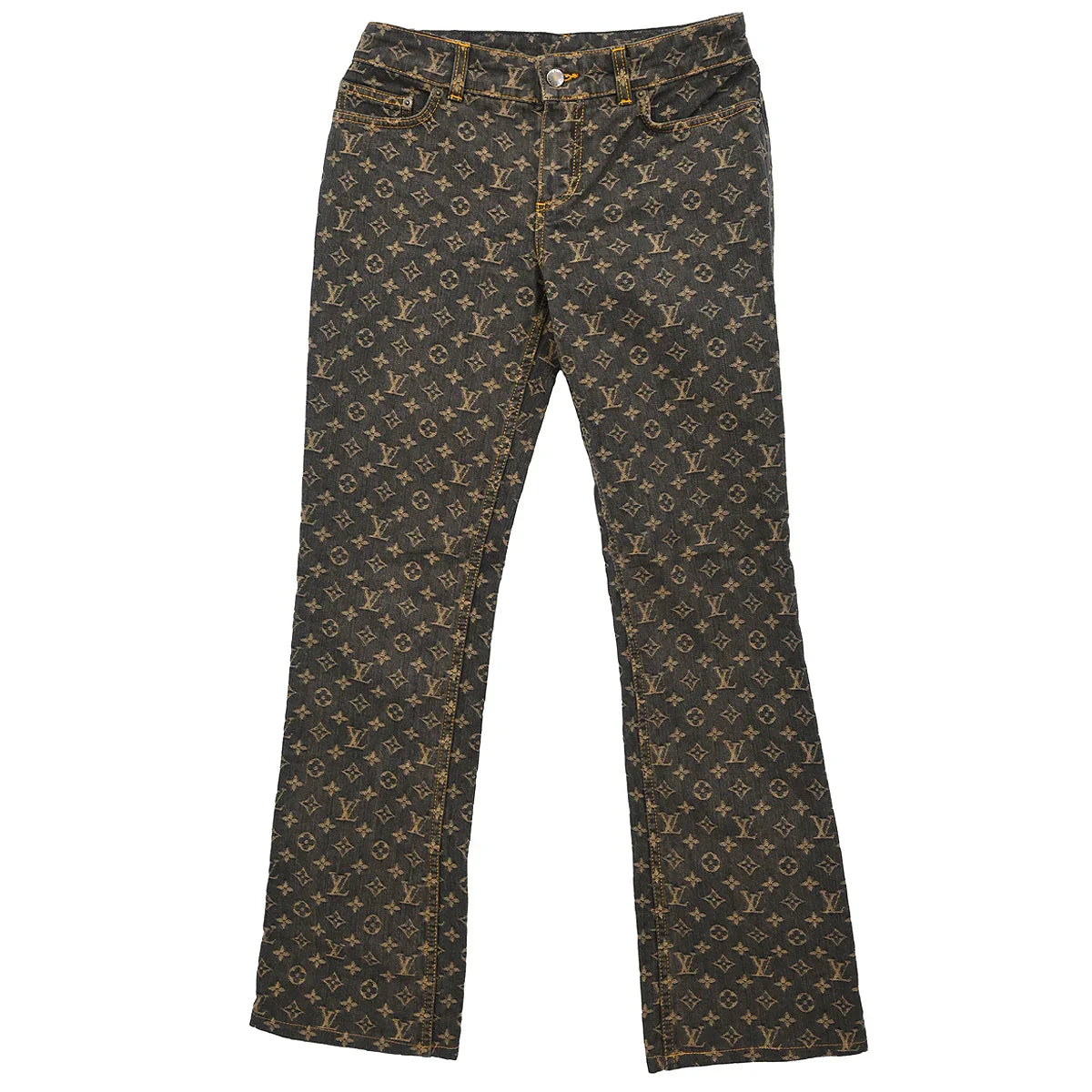 Louis Vuitton Monogram Denim Long Pants Gray #38
