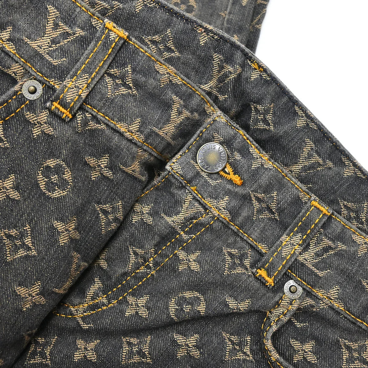 Louis Vuitton Monogram Denim Long Pants Gray #38