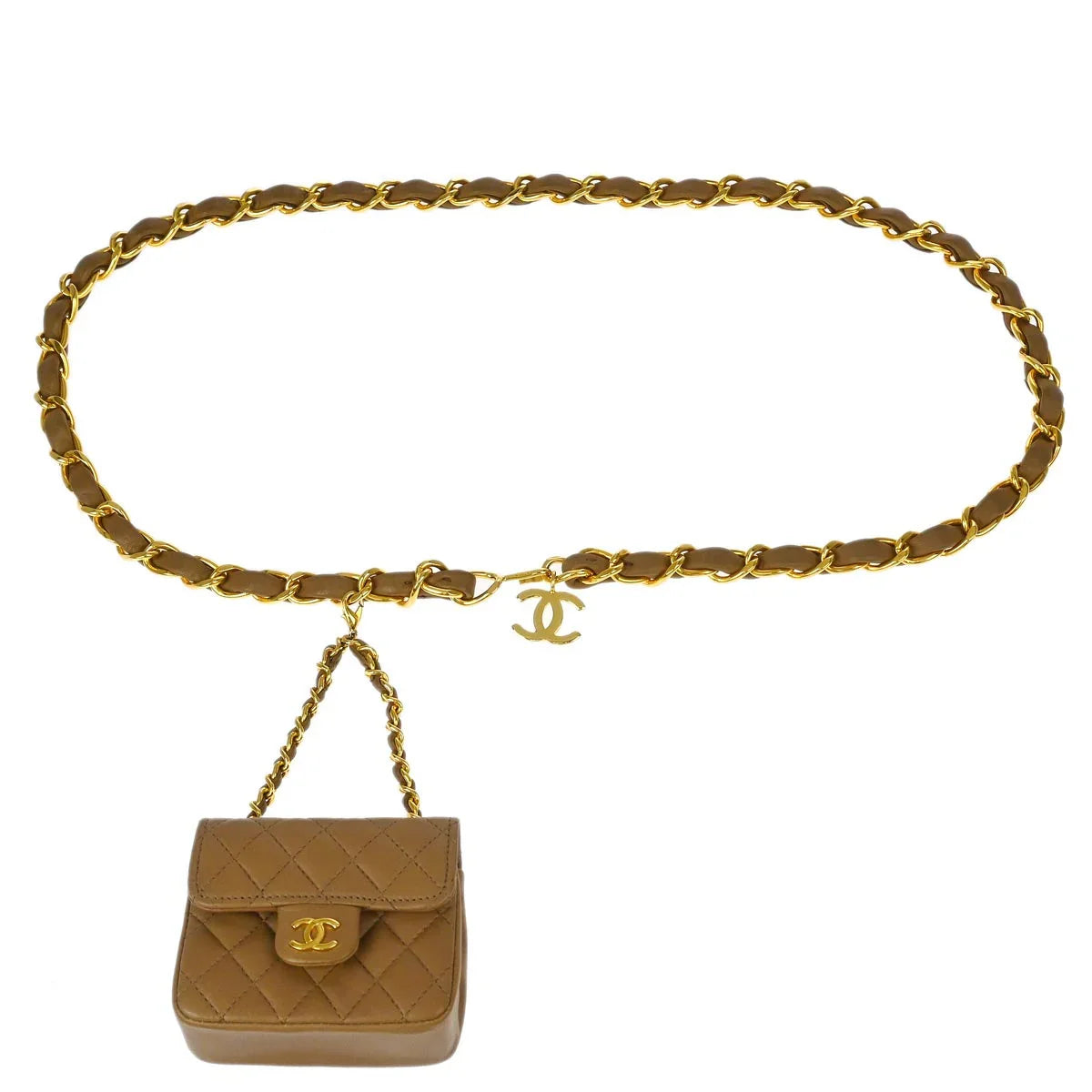 Chanel Brown Lambskin Classic Flap Micro Bum Belt Bag