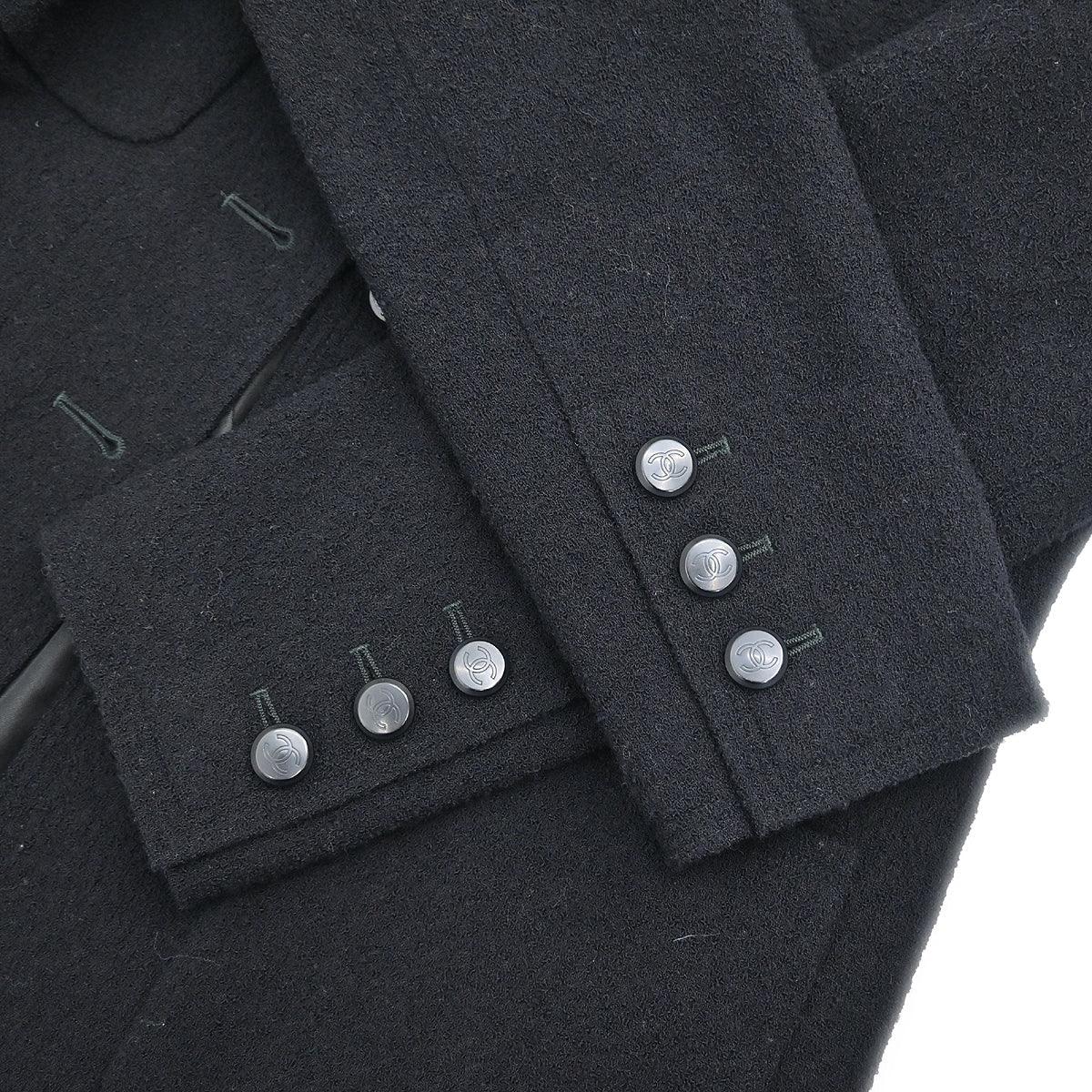 Chanel Single Breasted Jacket Black #40 98A