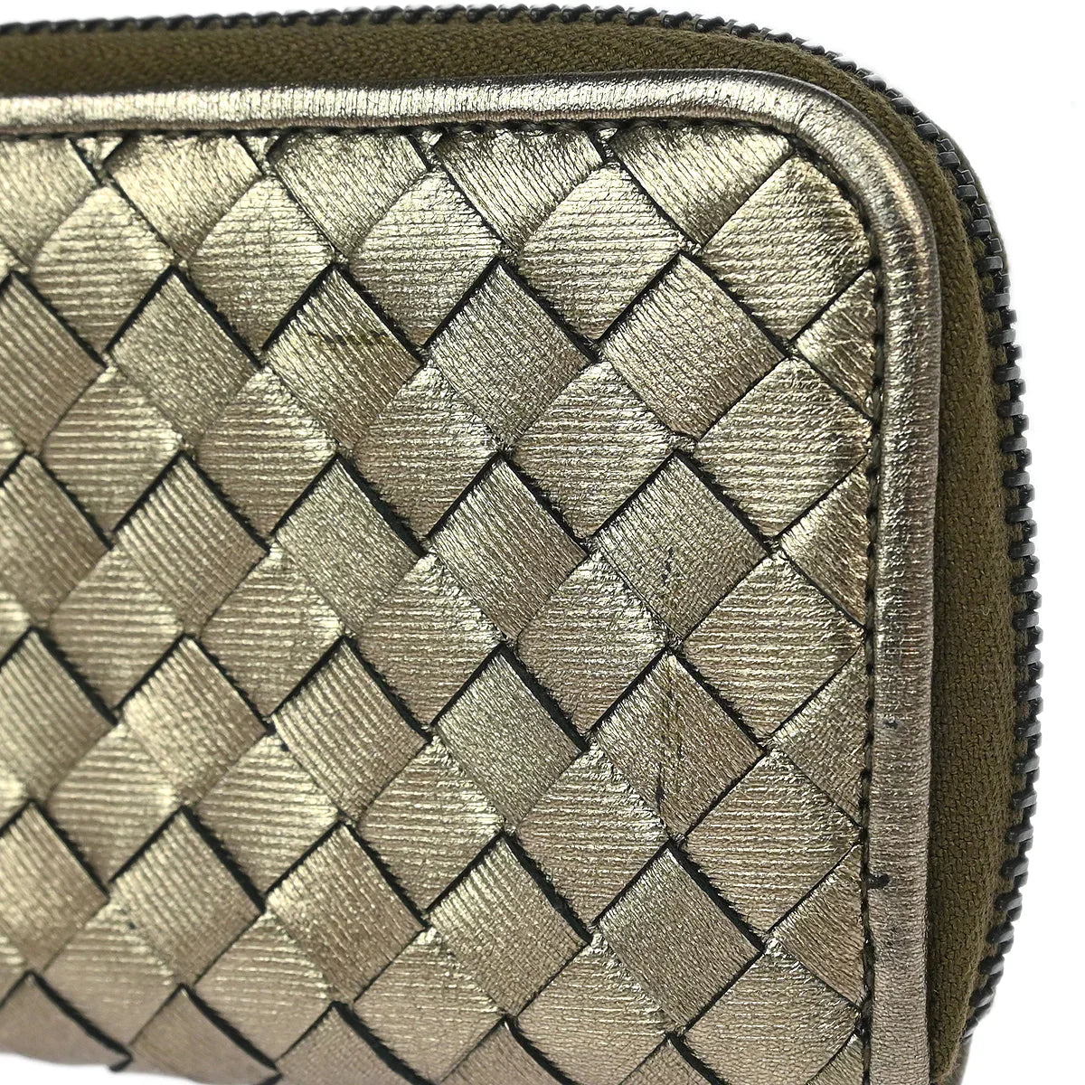 Bottega Veneta Bronze Intrecciato Coin Case Wallet