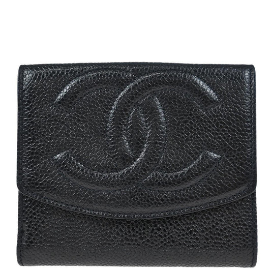 Chanel 1996-1997 Black Caviar Bifold Wallet