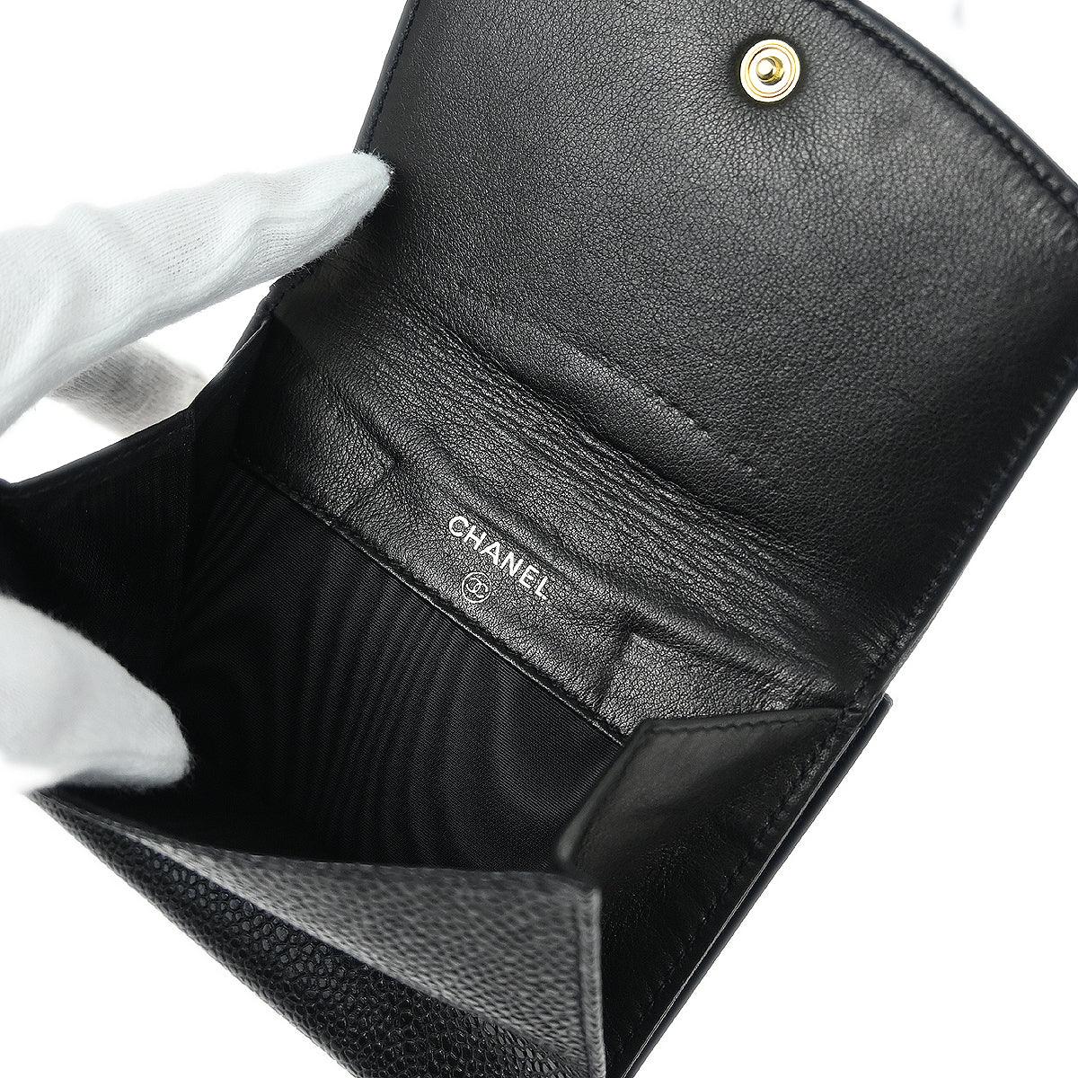 Chanel 1996-1997 Black Caviar Bifold Wallet