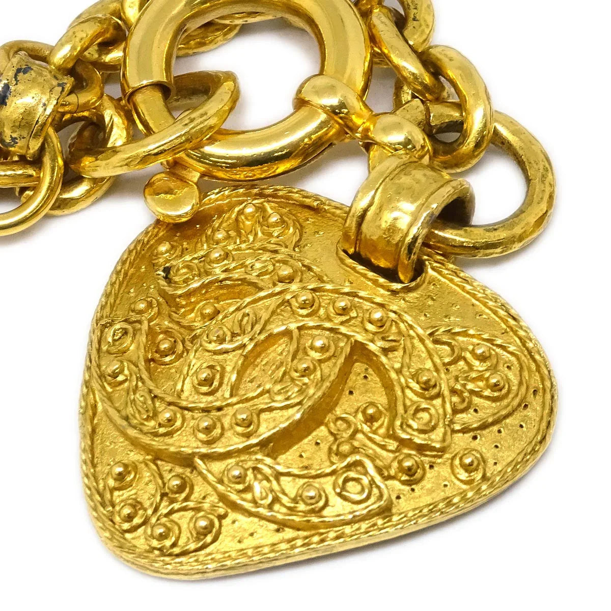 Chanel Chain Pendant Necklace Gold 94A