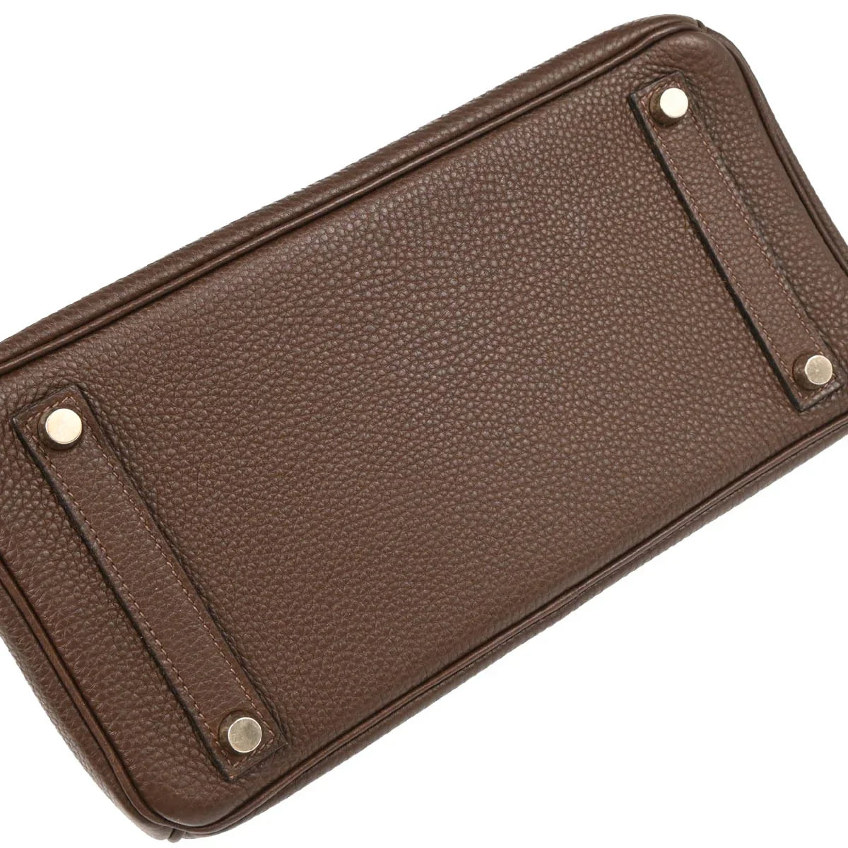 Hermes 2004 Chocolat Togo Haut a Courroies 28 Handbag