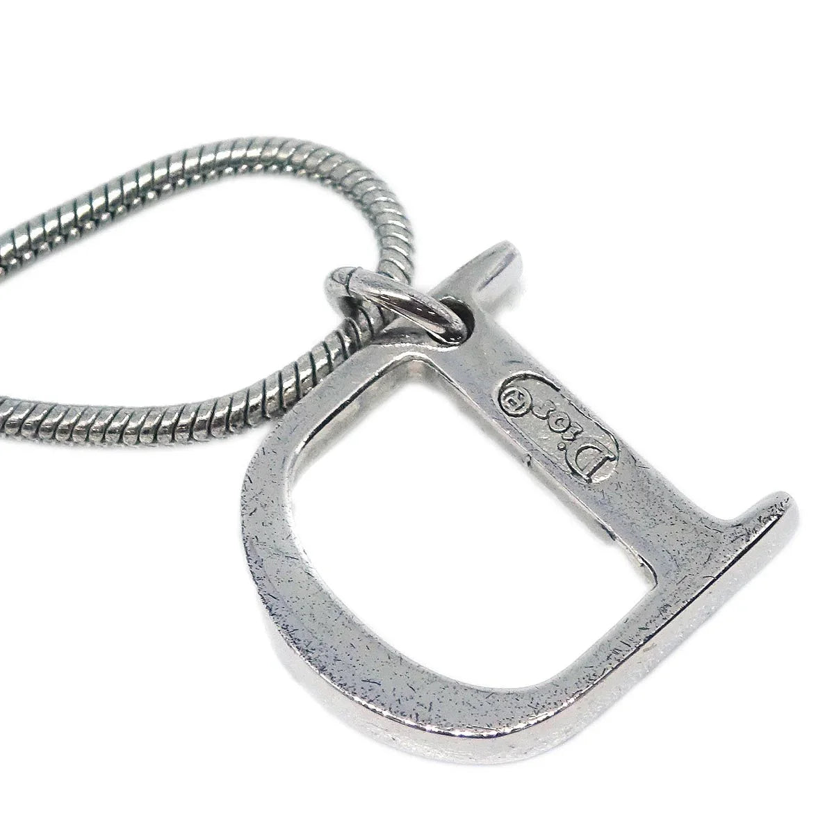 Christian Dior Necklace Pendant Silver Rhinestone