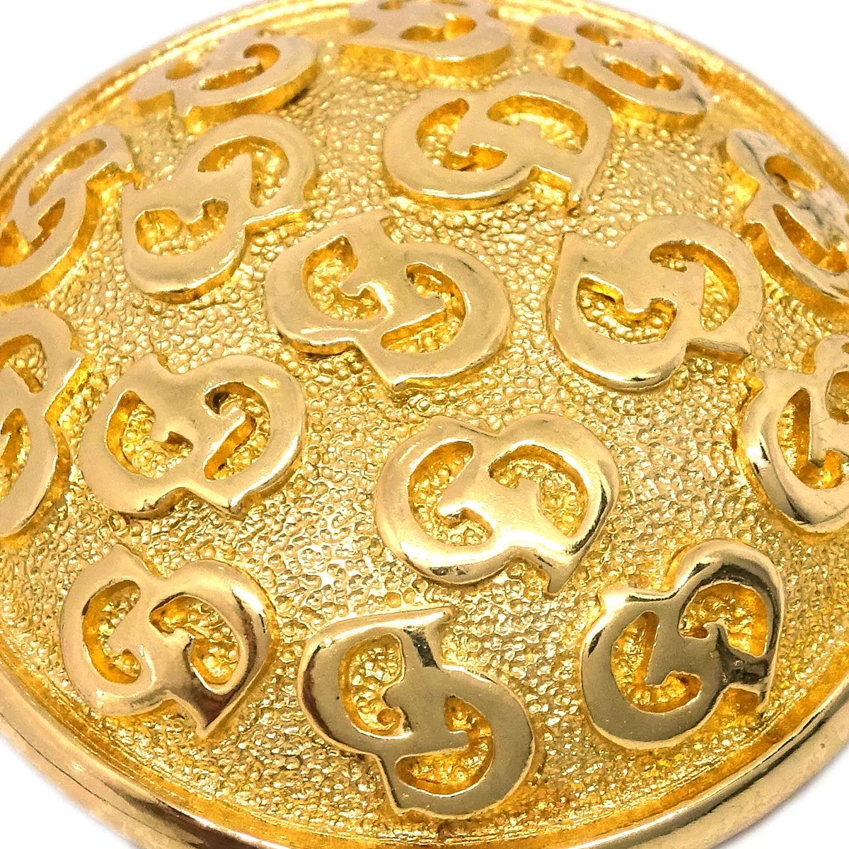 Christian Dior Button Earrings Clip-On Gold