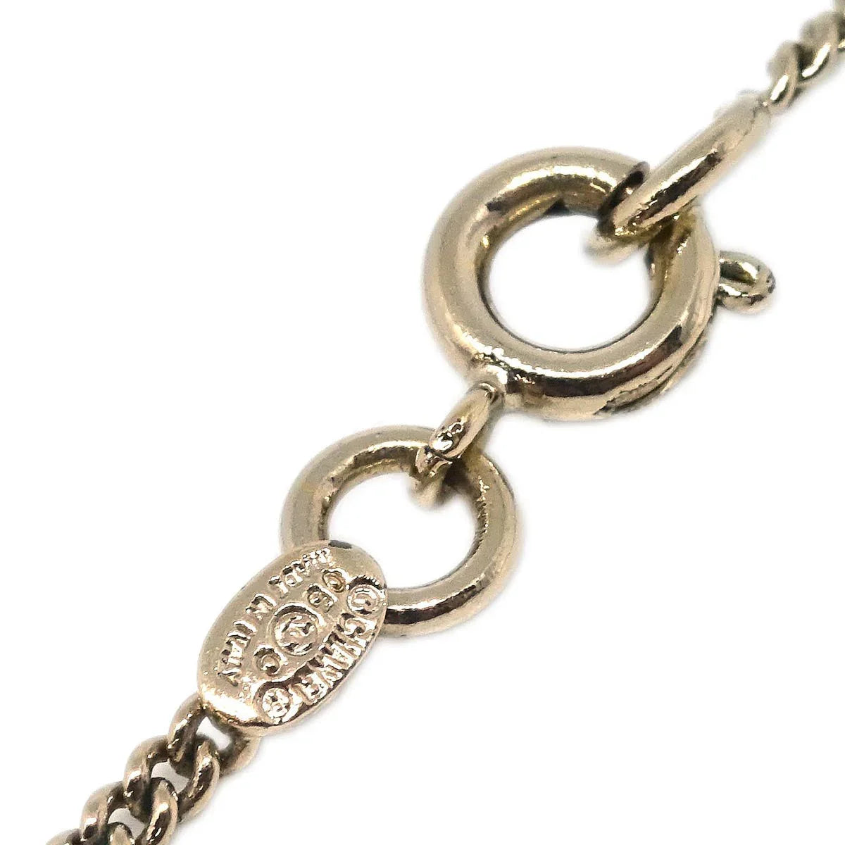 Chanel Cambon Ligne Chain Necklace Pendant Gold White 05C