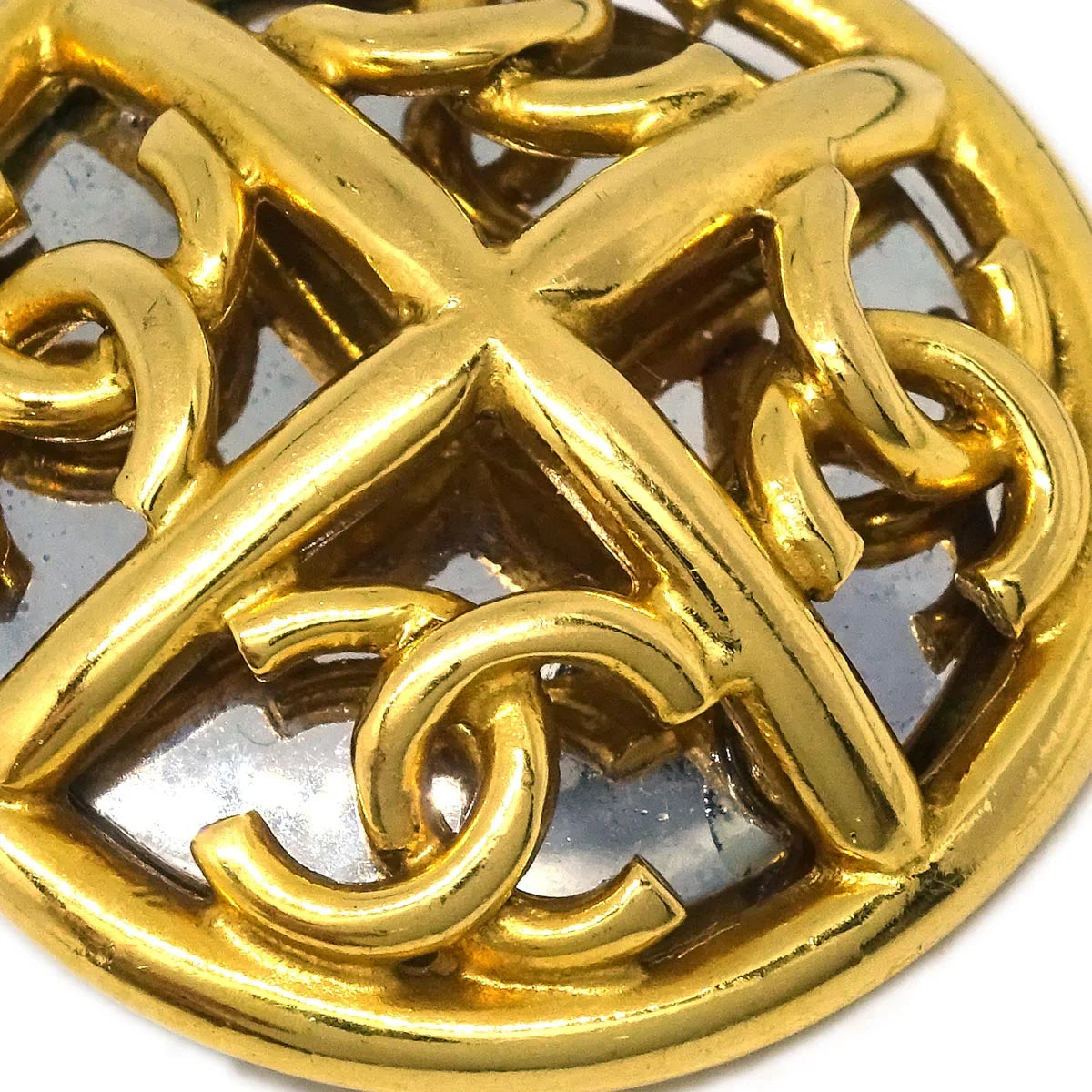 Chanel Button Earrings Clip-On Gold 2940/93P