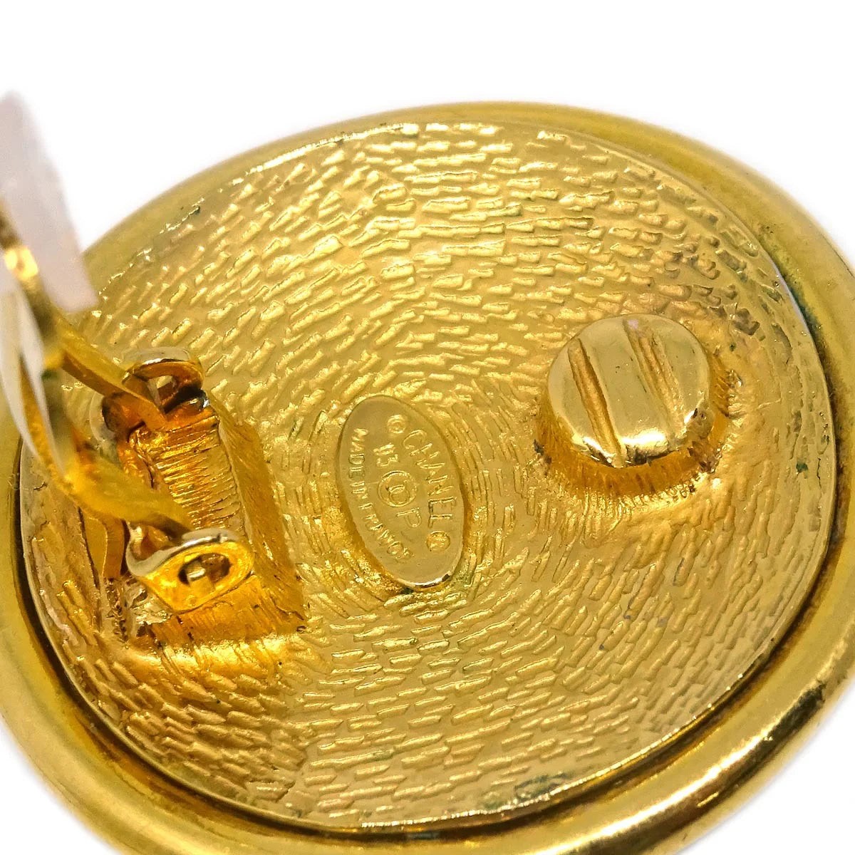 Chanel Button Earrings Clip-On Gold 2940/93P