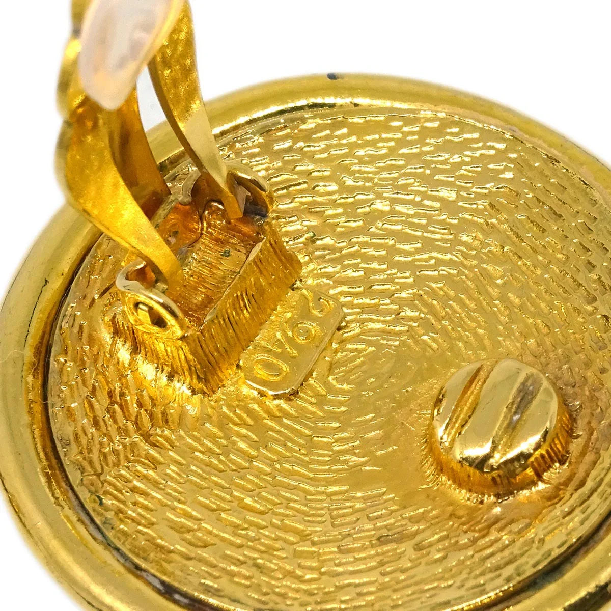 Chanel Button Earrings Clip-On Gold 2940/93P