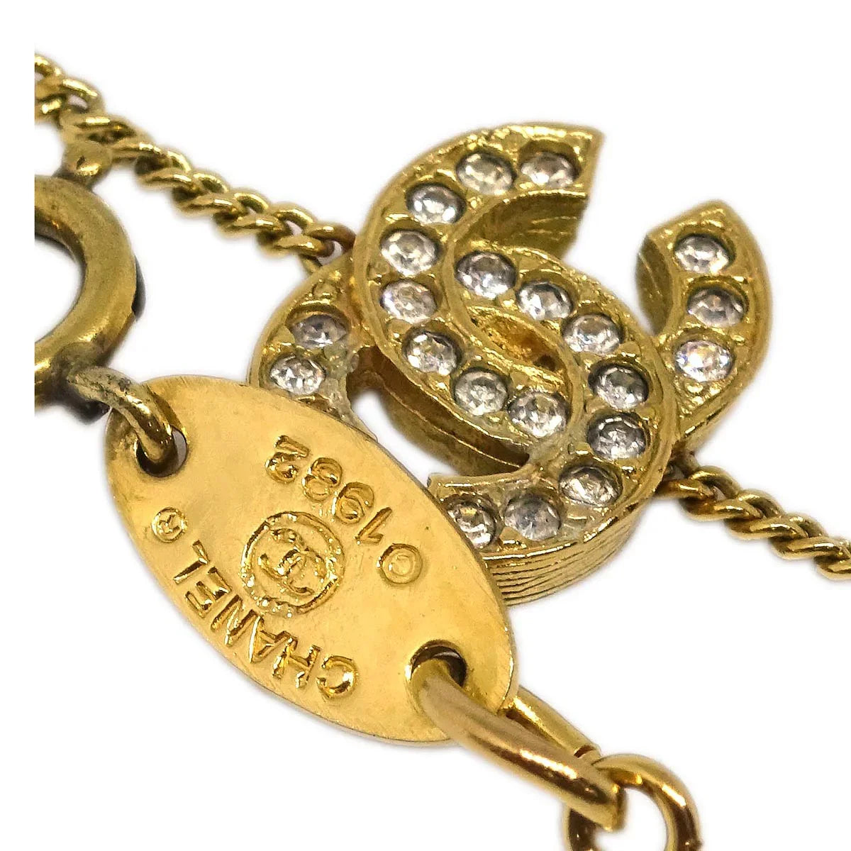 Chanel CC Chain Bracelet Gold Rhinestone 4022/1982