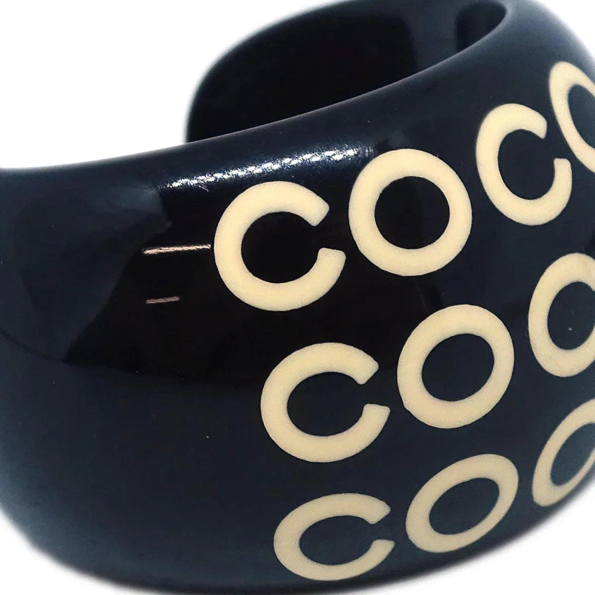 Chanel Ring Black Acrylic #53 #13 01P