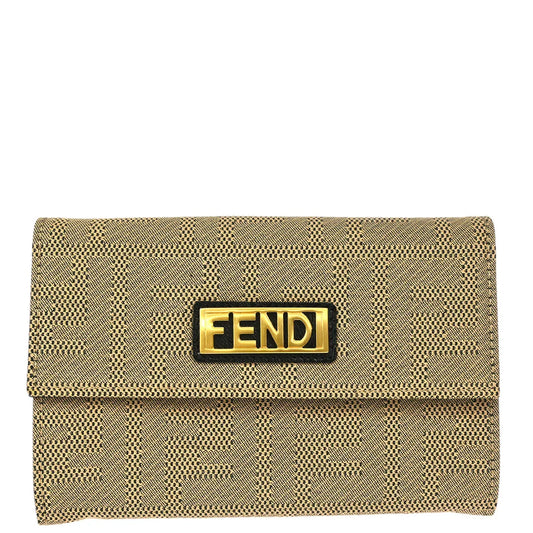 Fendi 2004 Beige Zucca Wallet Purse