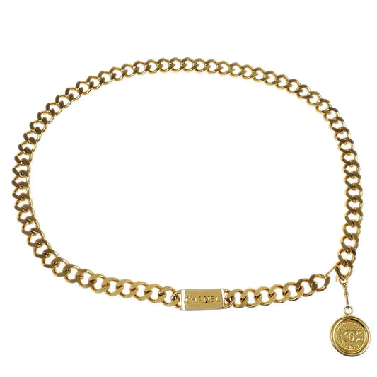 Chanel Medallion Charm Chain Belt Gold 94A Small Good