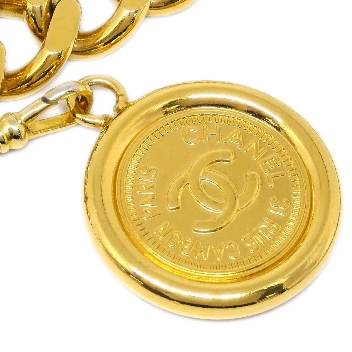Chanel Medallion Charm Chain Belt Gold 94A Small Good