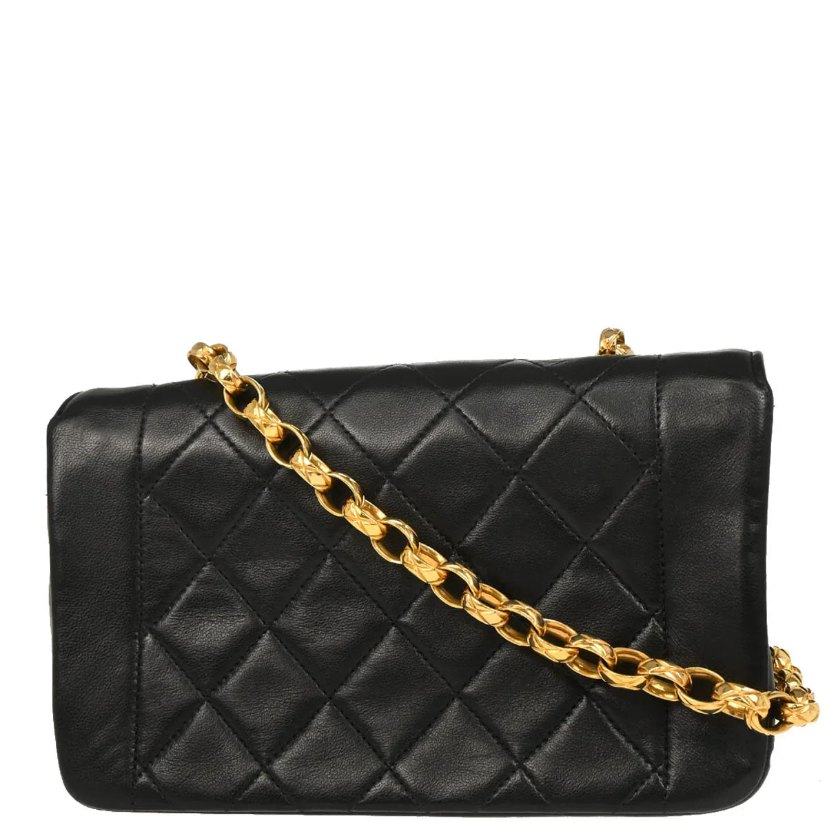 Chanel 1991-1994 Black Lambskin Single Flap Shoulder Bag