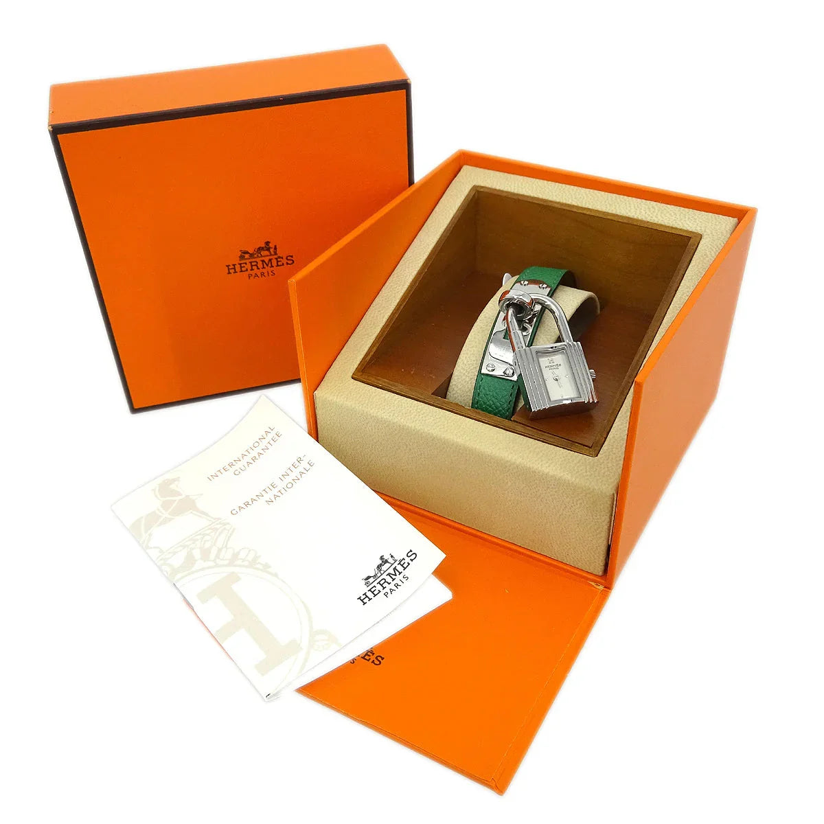 Hermes KE1.210 1996 Kelly Watch Quartz Watch Green SS ◯Z