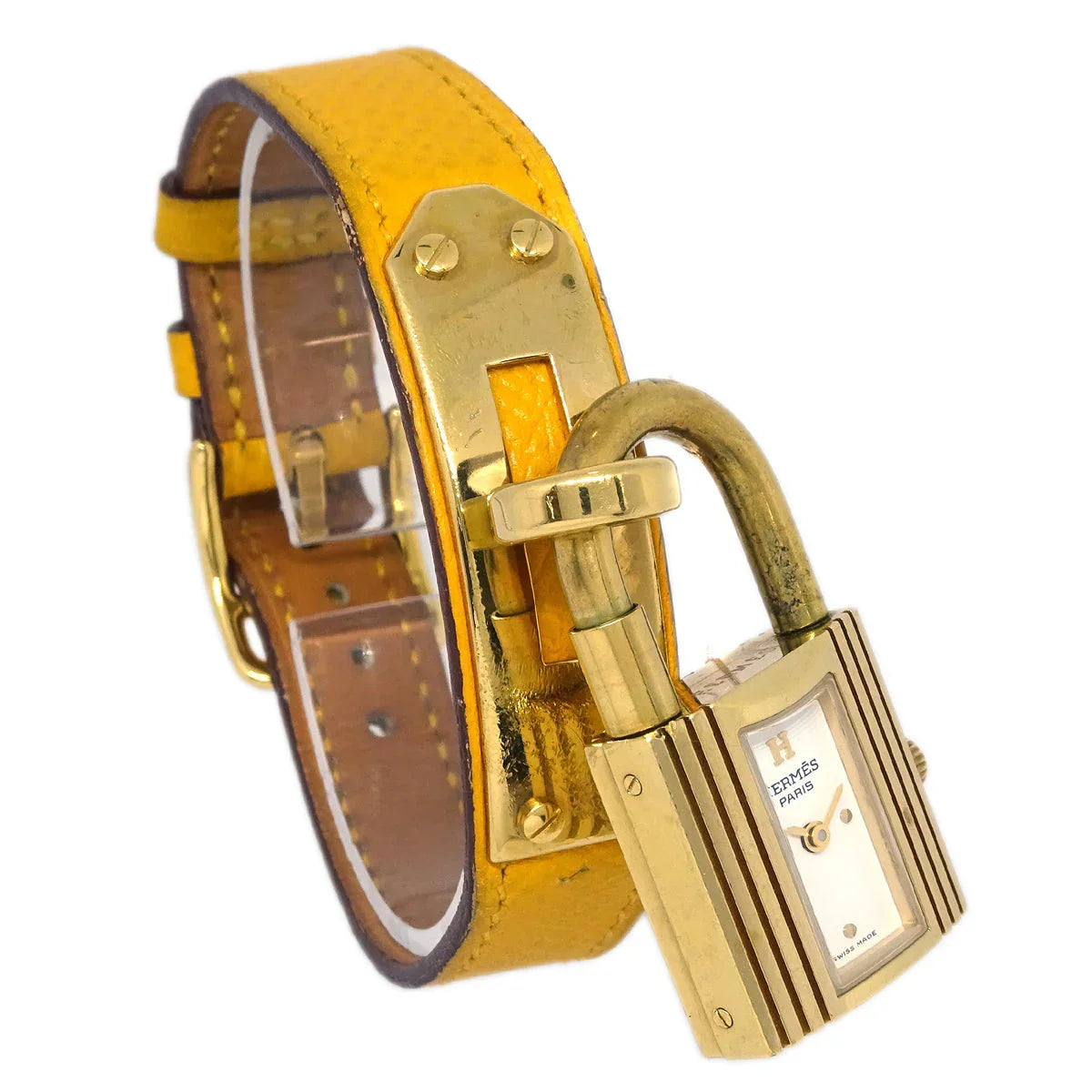 Hermes 1996 Kelly Watch Quartz Watch Yellow ◯Z