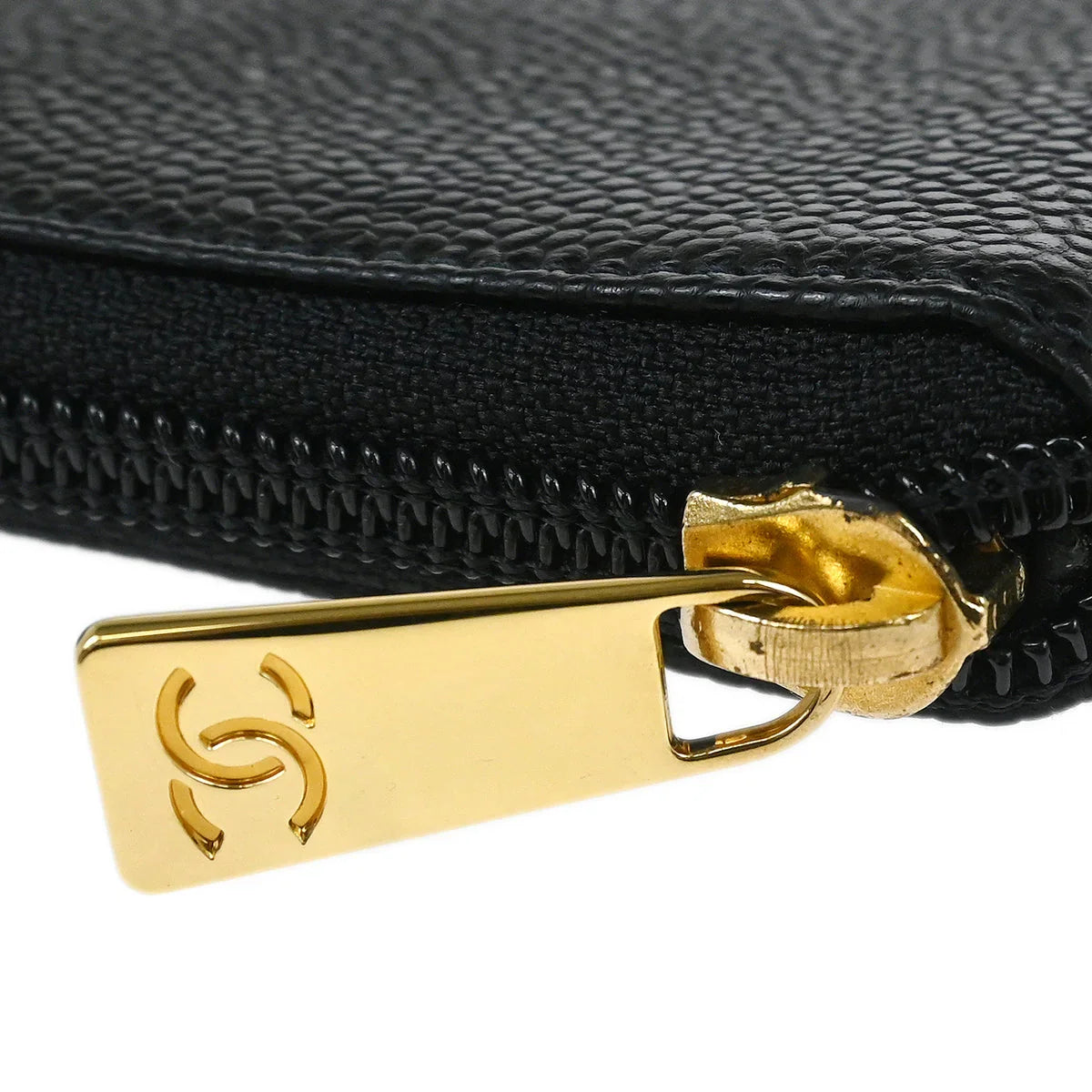 Chanel 2003-2004 Black Caviar Long Wallet Purse