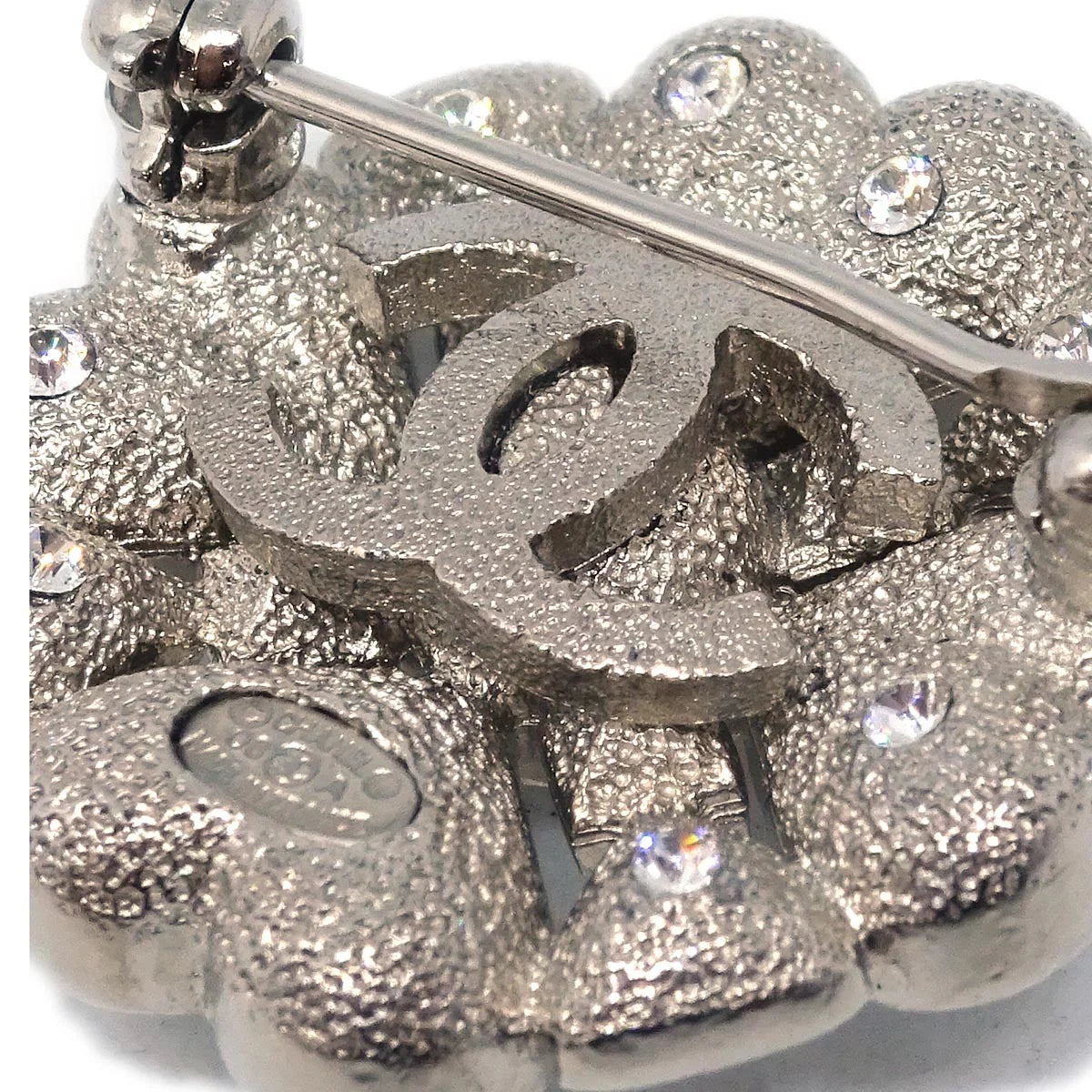 Chanel Brooch Pin Silver Rhinestone 08A