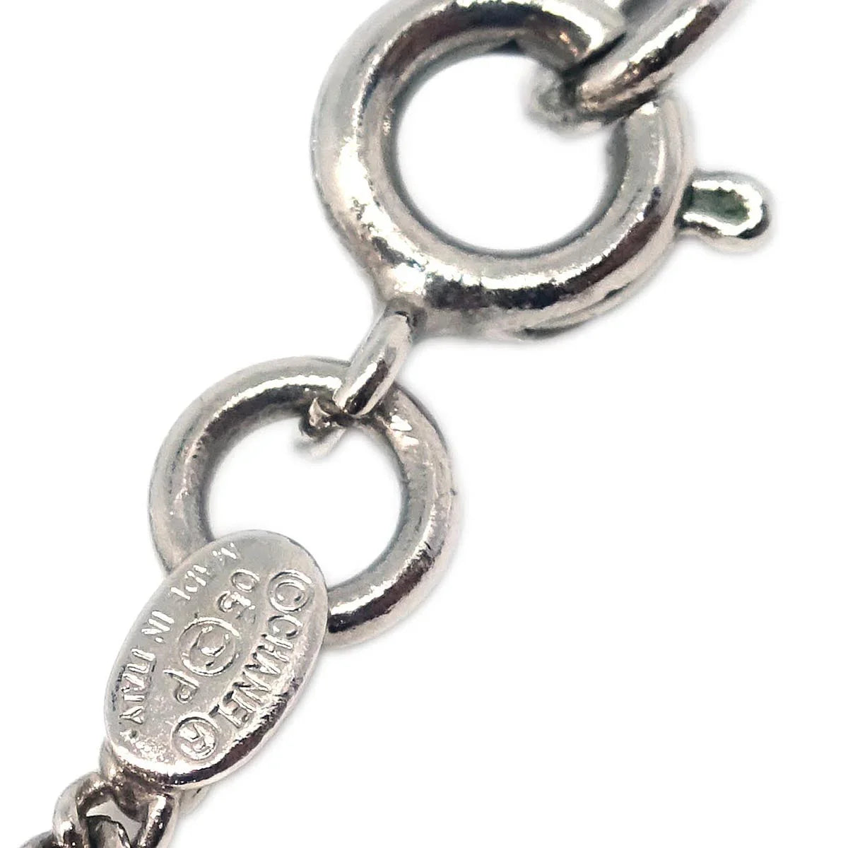 Chanel CC Chain Necklace Pendant Rhinestone Silver 05P