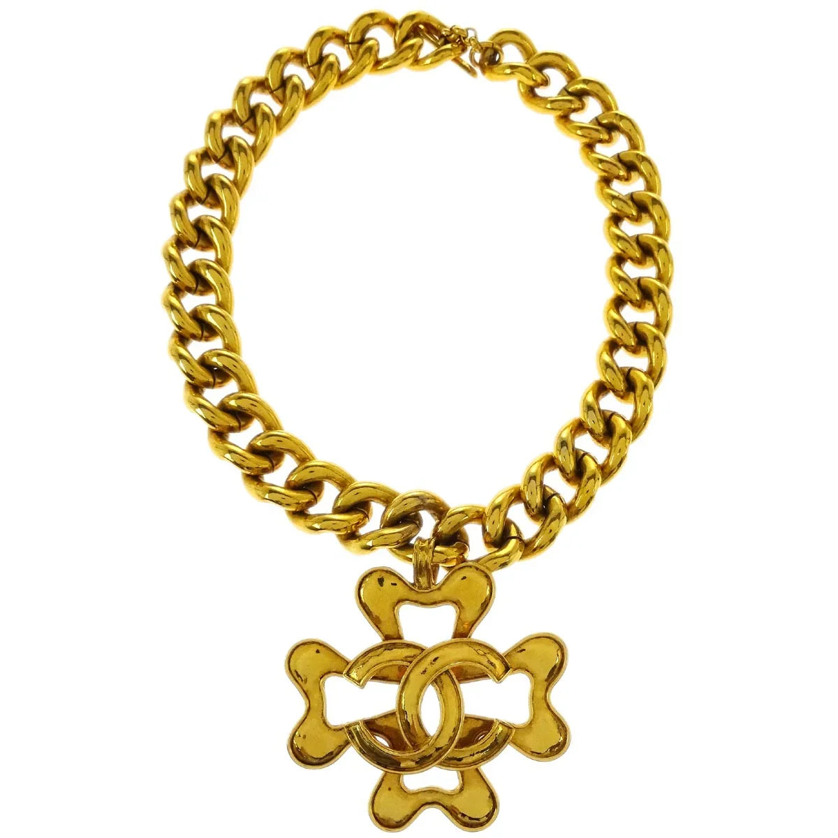Chanel Gold Chain Pendant Necklace 94P