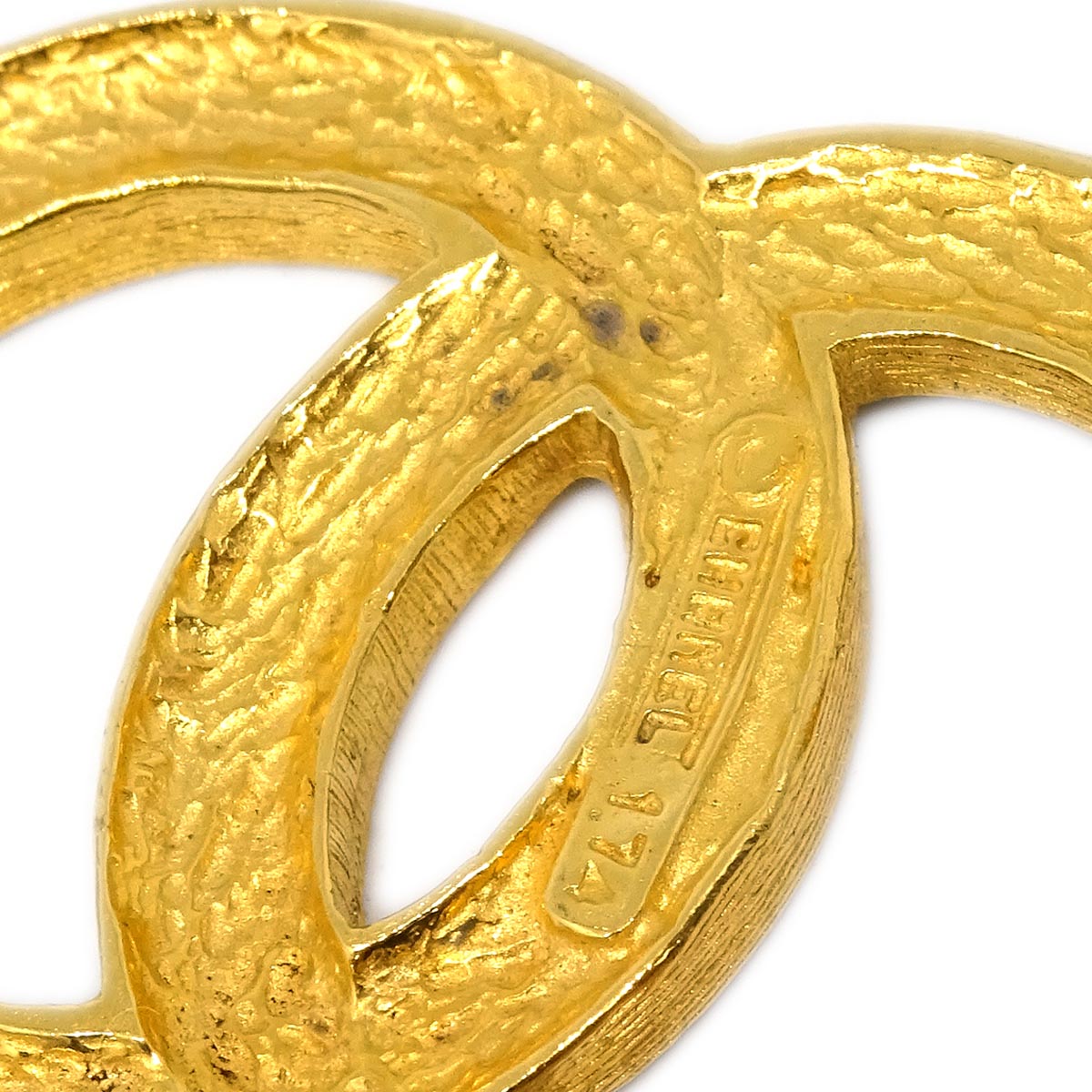 Chanel CC Brooch Pin Gold Rhinestone 174
